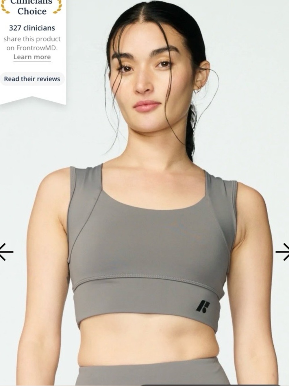 Stone gray Forme Power Bra for posture support